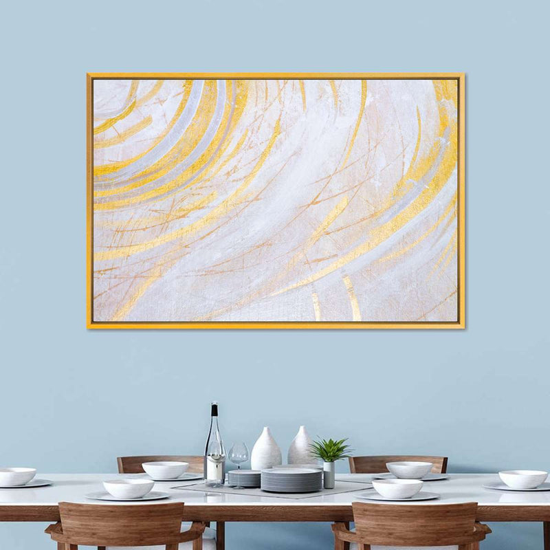 White And Gold Abstract Wall Art