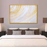 White And Gold Abstract Wall Art