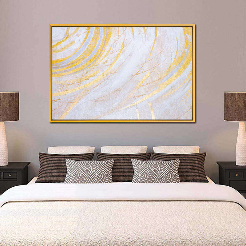 White And Gold Abstract Wall Art