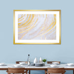 White And Gold Abstract Wall Art