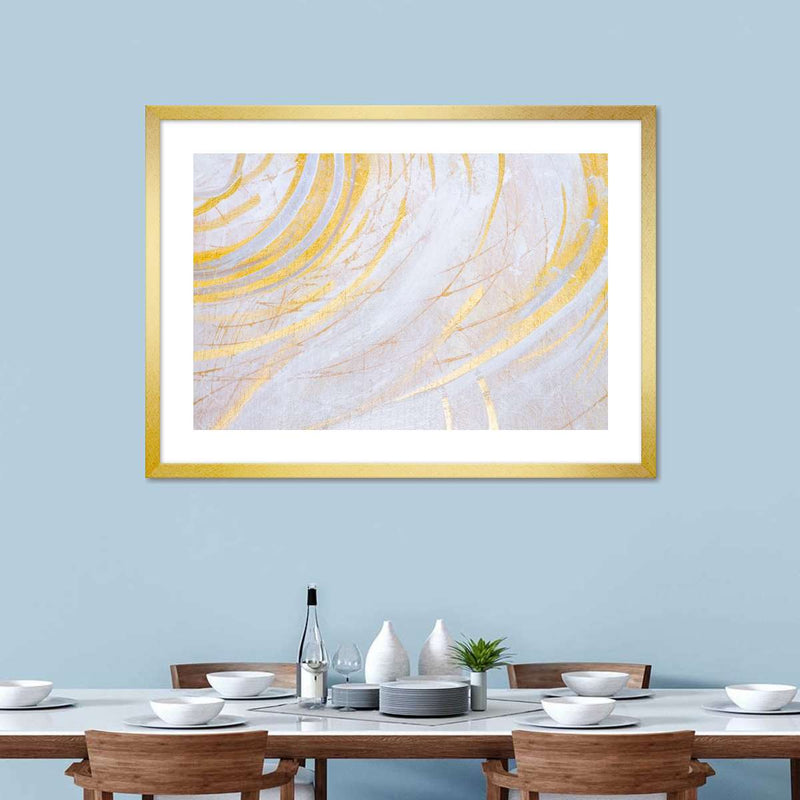 White And Gold Abstract Wall Art