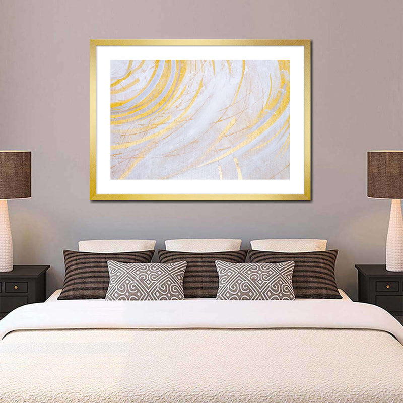 White And Gold Abstract Wall Art