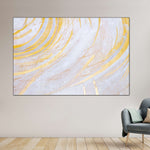 White And Gold Abstract Wall Art