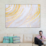 White And Gold Abstract Wall Art