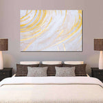 White And Gold Abstract Wall Art
