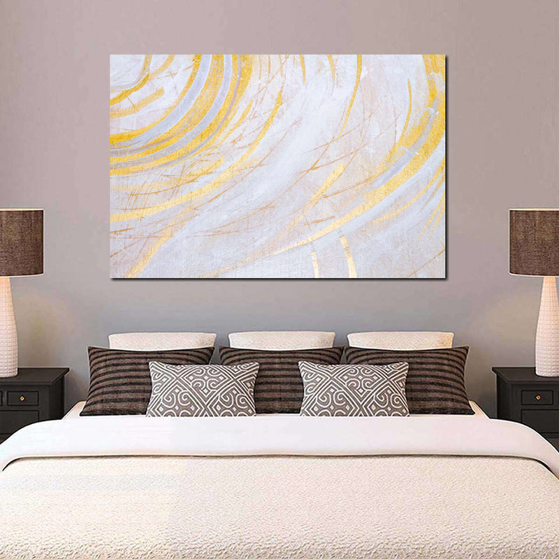 White And Gold Abstract Wall Art