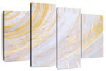 White And Gold Abstract Wall Art