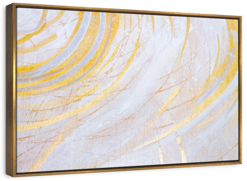 White And Gold Abstract Wall Art