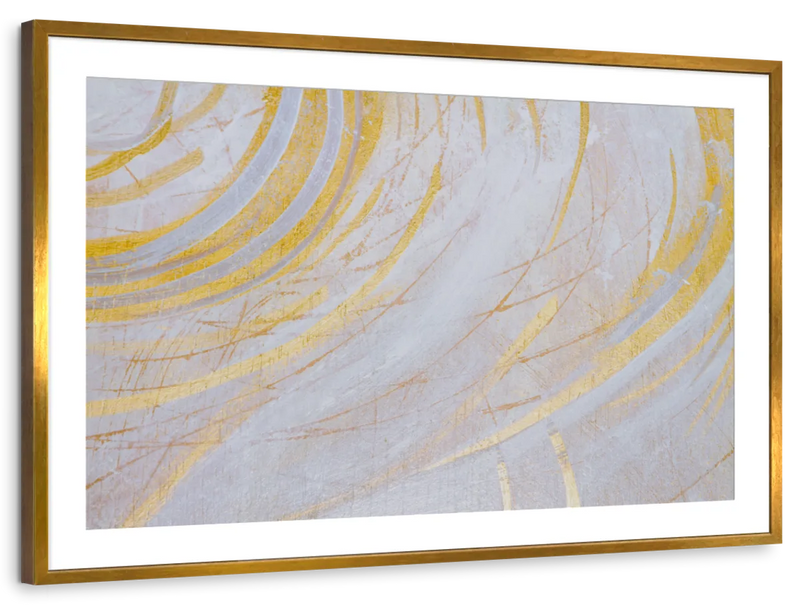 White And Gold Abstract Wall Art