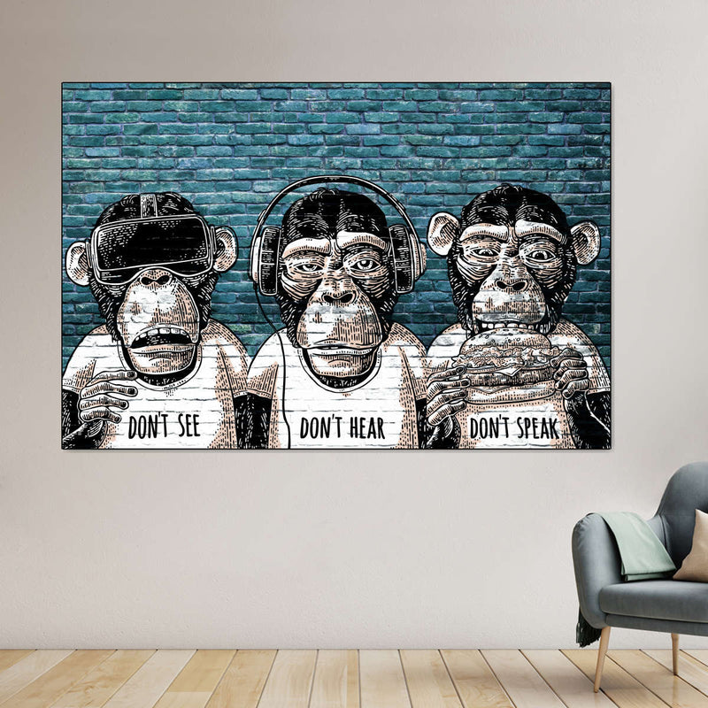 Three Monkeys Wall Art