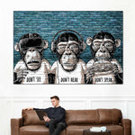 Three Monkeys Wall Art