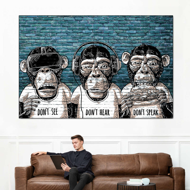 Three Monkeys Wall Art