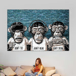 Three Monkeys Wall Art