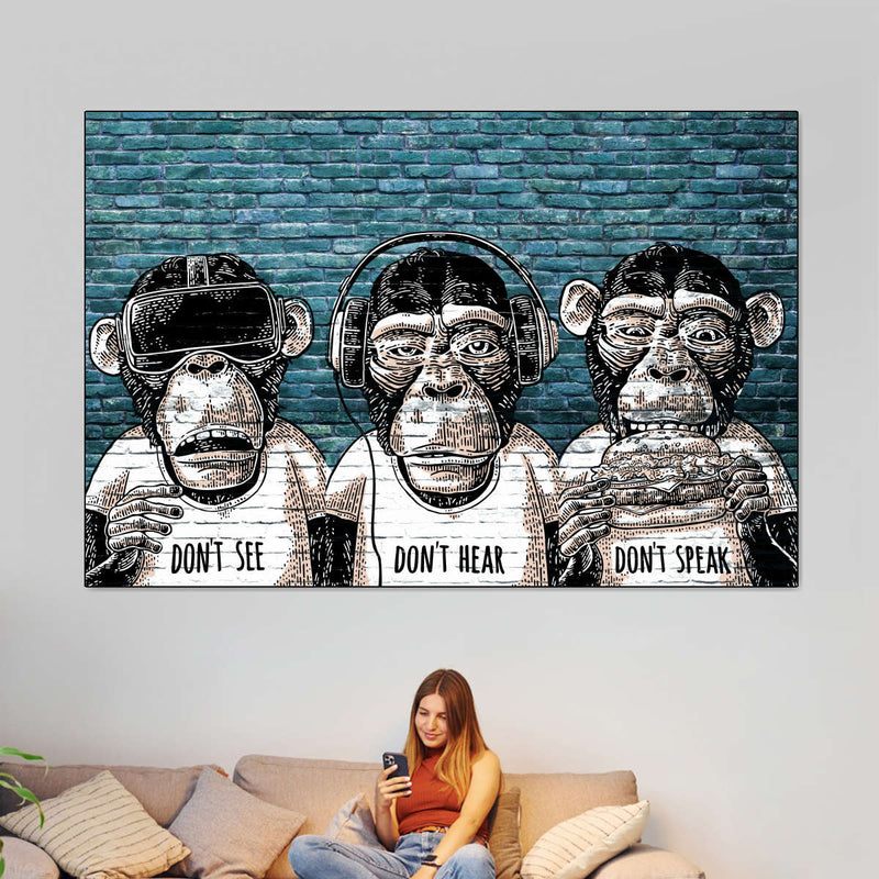 Three Monkeys Wall Art