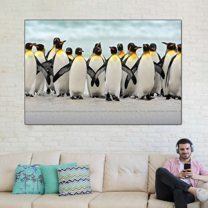 Waddle Of Penguins Wall Art