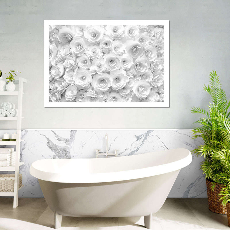 White Roses Wall Art