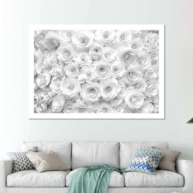 White Roses Wall Art