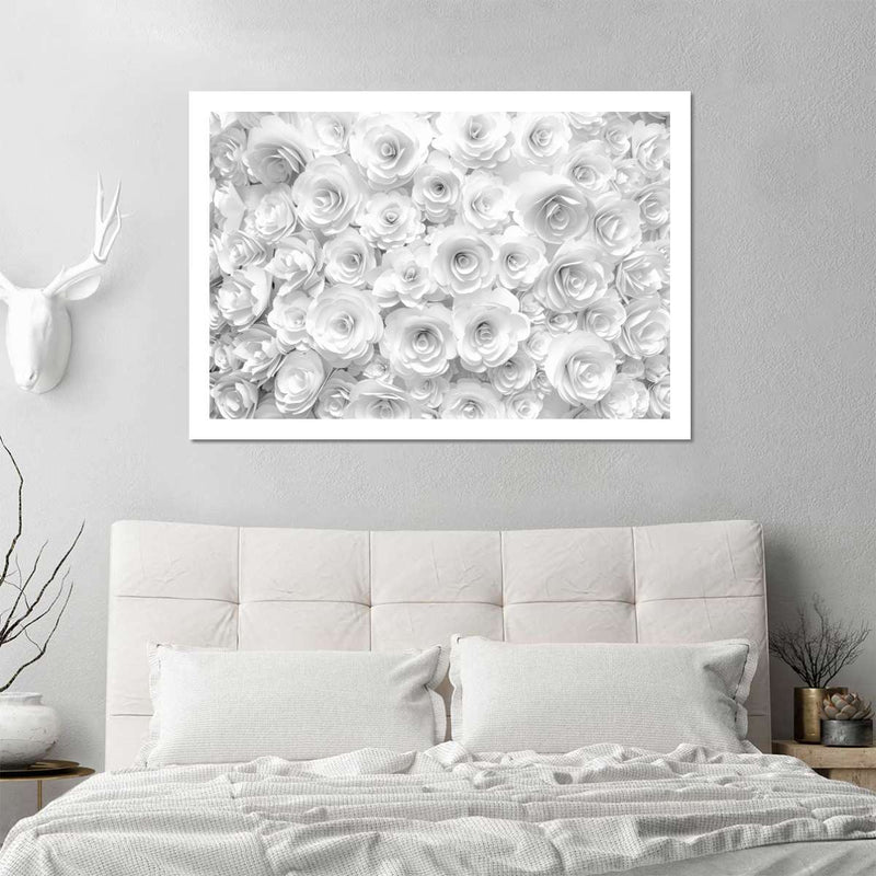 White Roses Wall Art