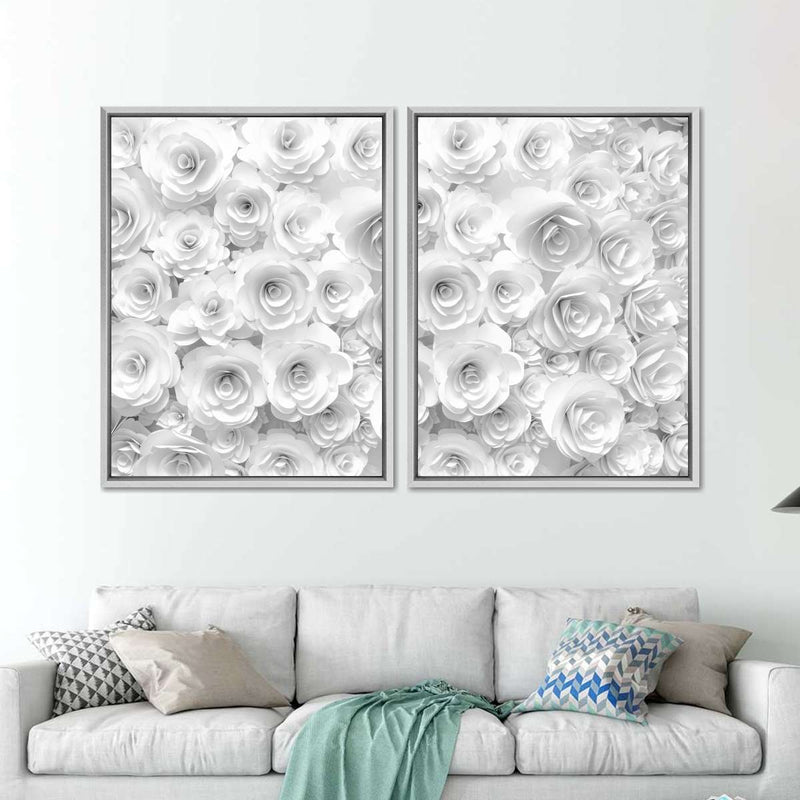 White Roses Wall Art