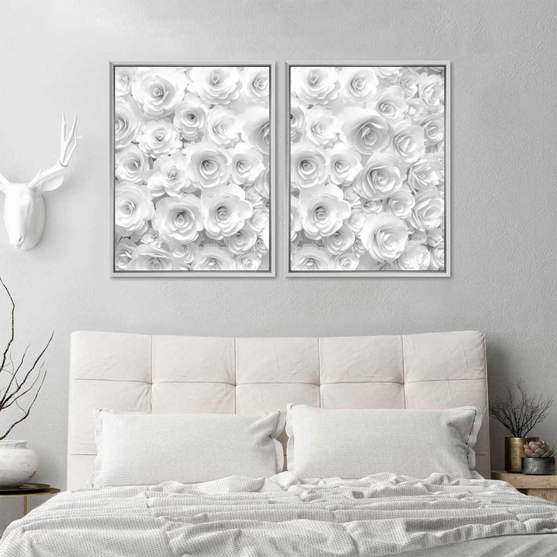 White Roses Wall Art