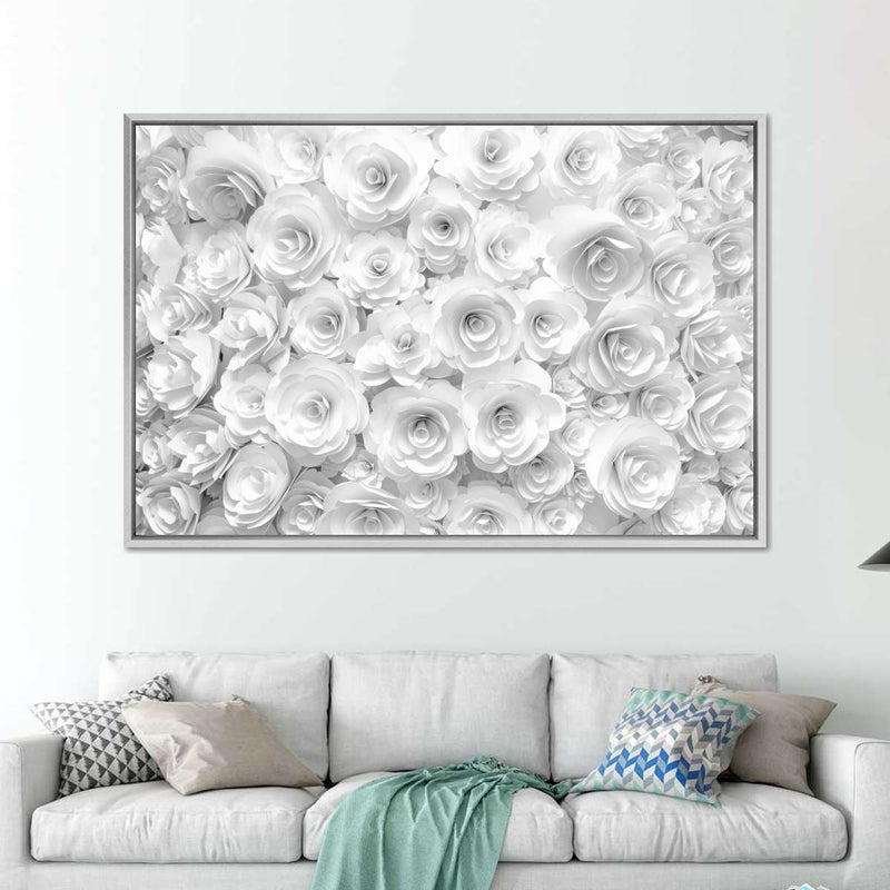 White Roses Wall Art