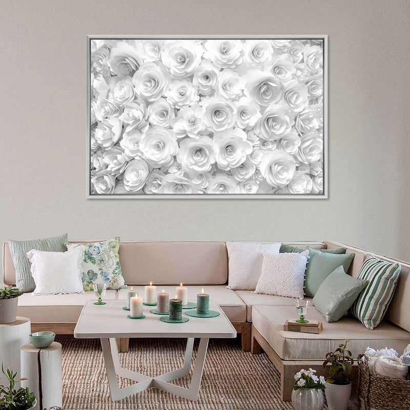 White Roses Wall Art