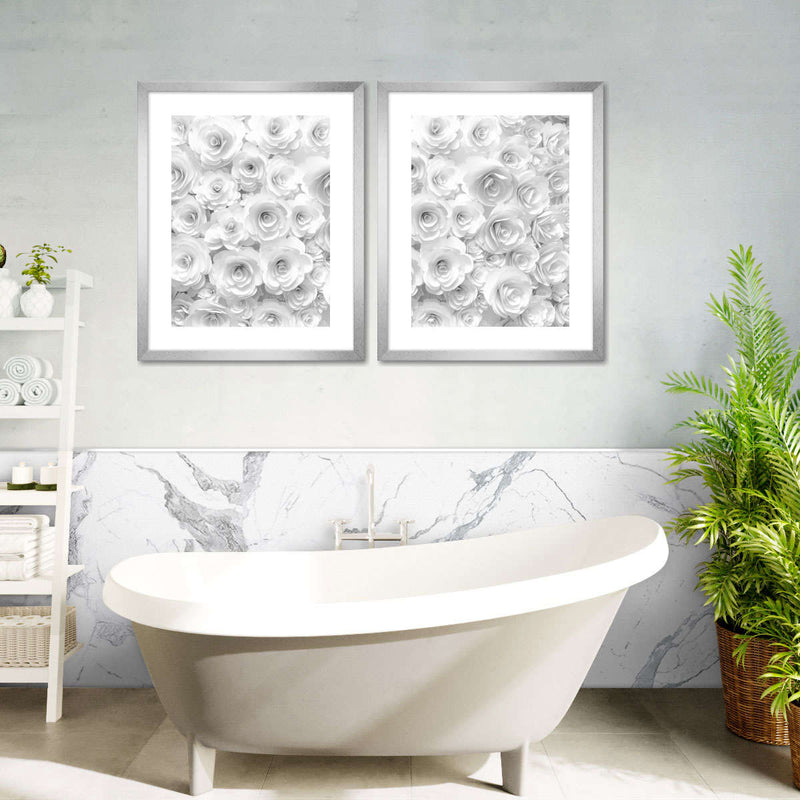 White Roses Wall Art