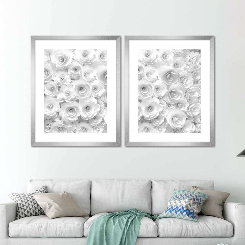 White Roses Wall Art