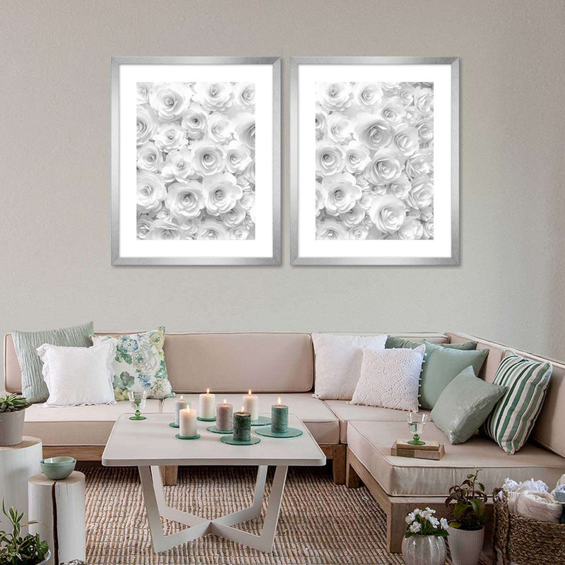 White Roses Wall Art
