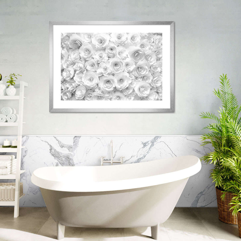 White Roses Wall Art