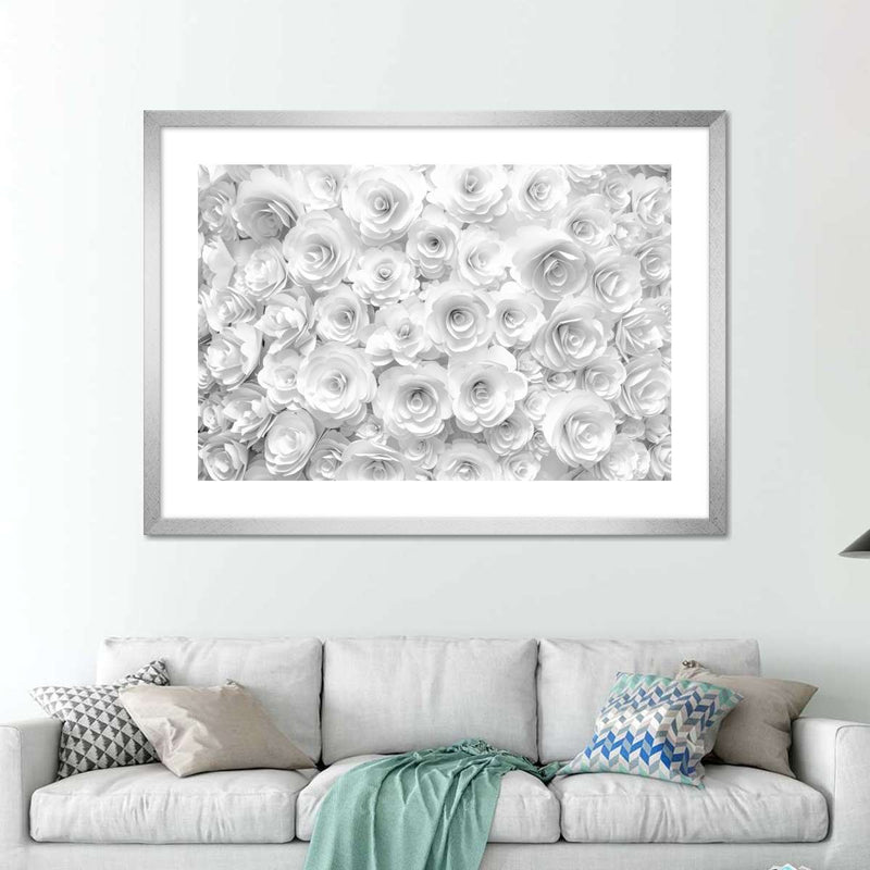 White Roses Wall Art