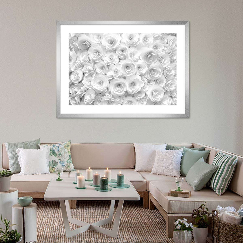 White Roses Wall Art