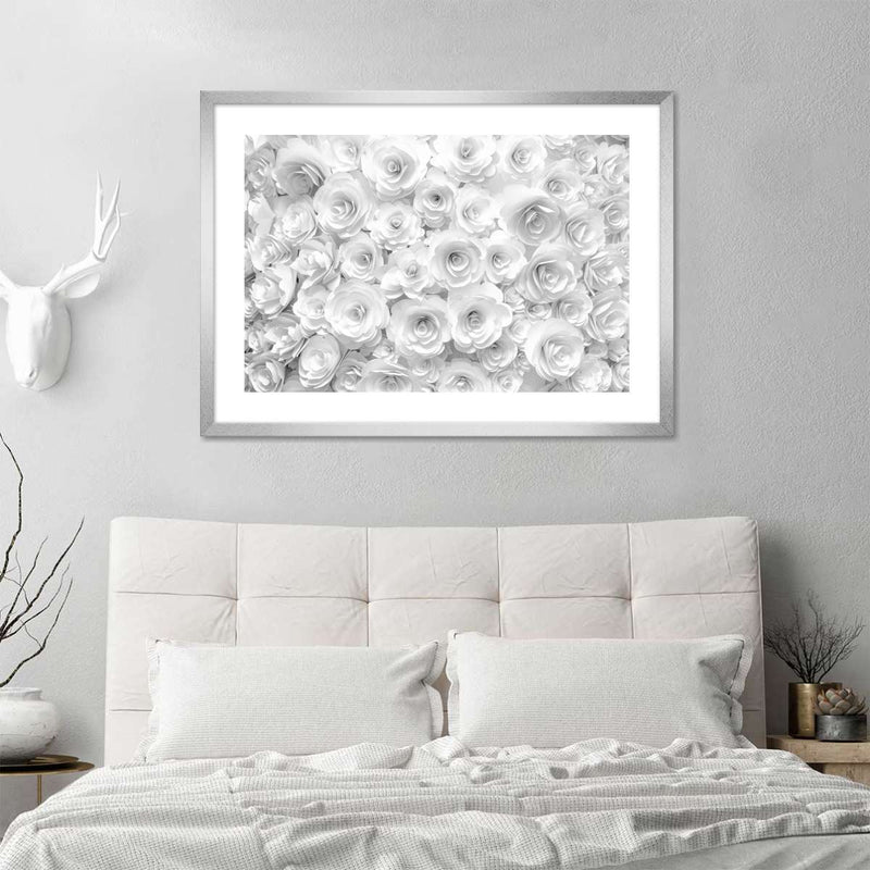 White Roses Wall Art