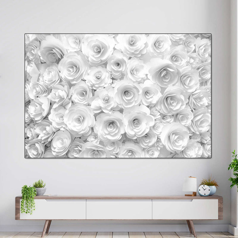 White Roses Wall Art