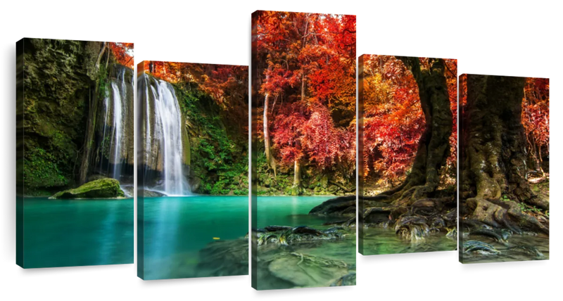 Red Waterfall Wall Art