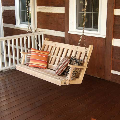 Keystone Amish Co. 4 Foot Franklin Red Cedar Porch Swing without Cupholders