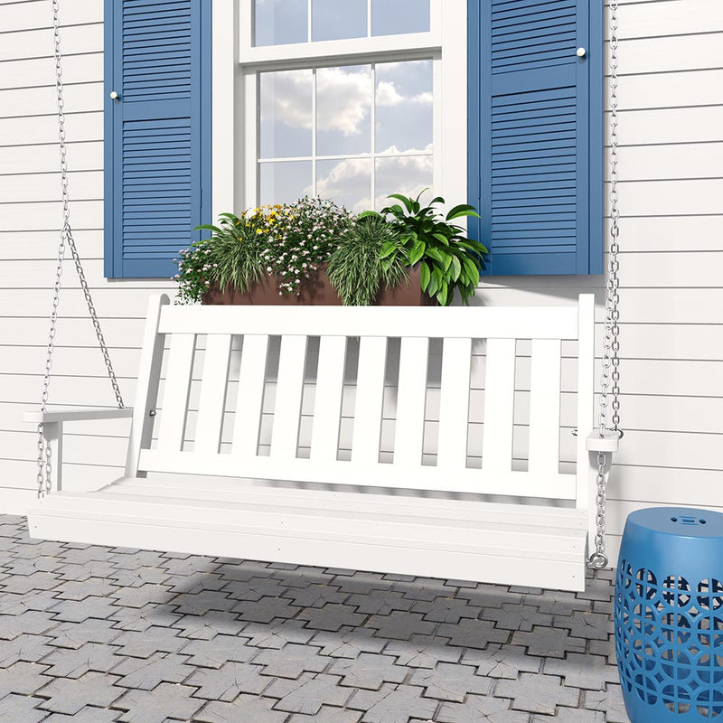 Keystone Amish Co. 5 Foot Franklin Poly Composite Porch Swing, Black