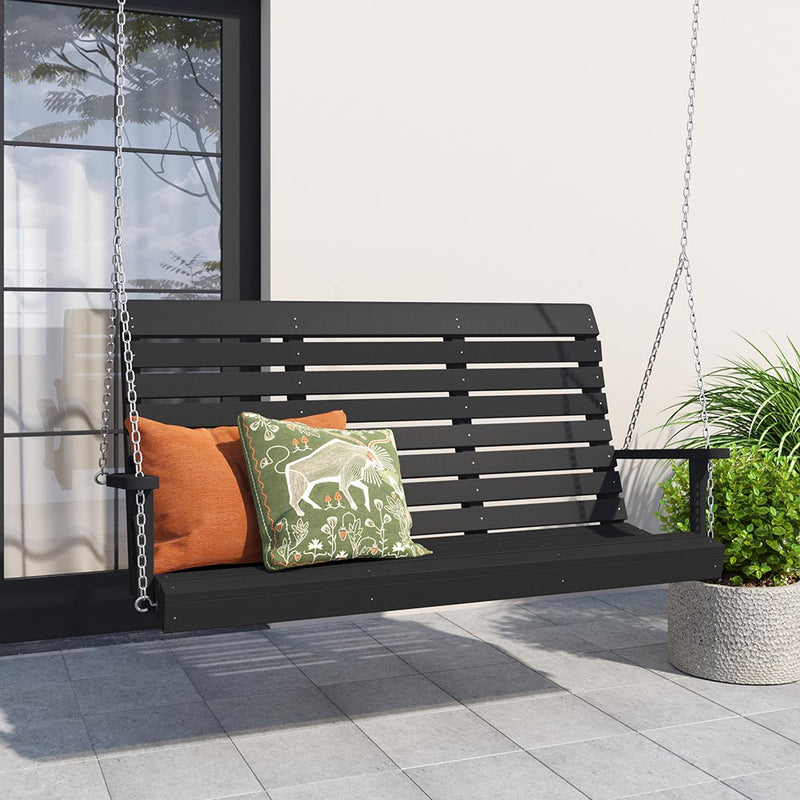 Keystone Amish Co. 5 Foot Salem Composite Poly Porch Swing, Weathered Wood