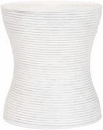Amadeo White Rattan End Table