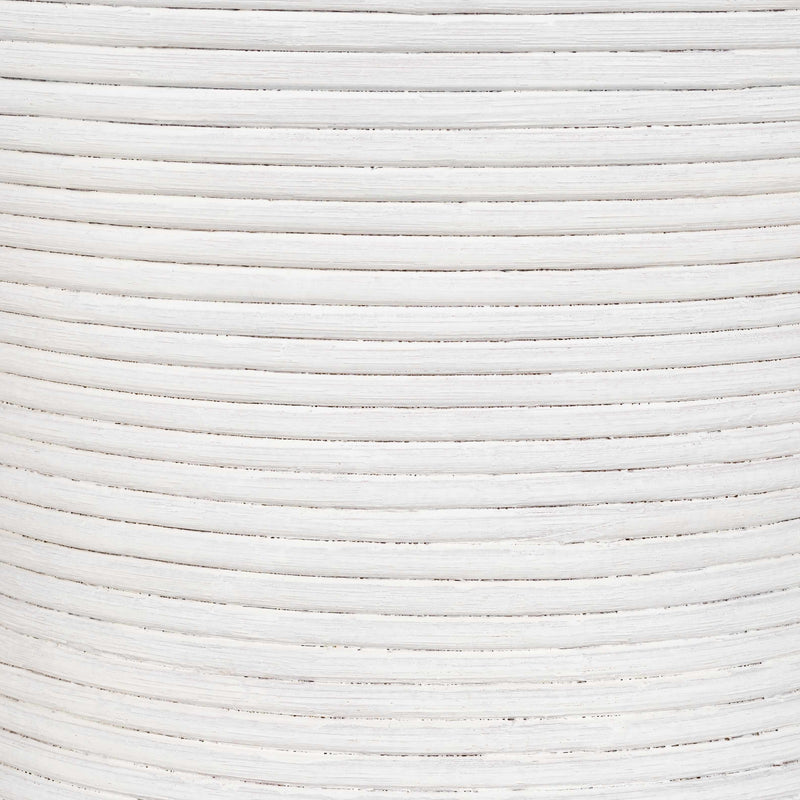 Amadeo White Rattan End Table