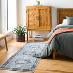 Rosman Gray Washable Area Rug