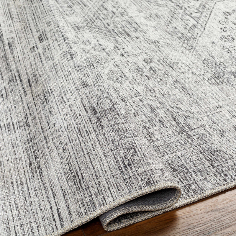 Barny Cream & Gray Washable Area Rug