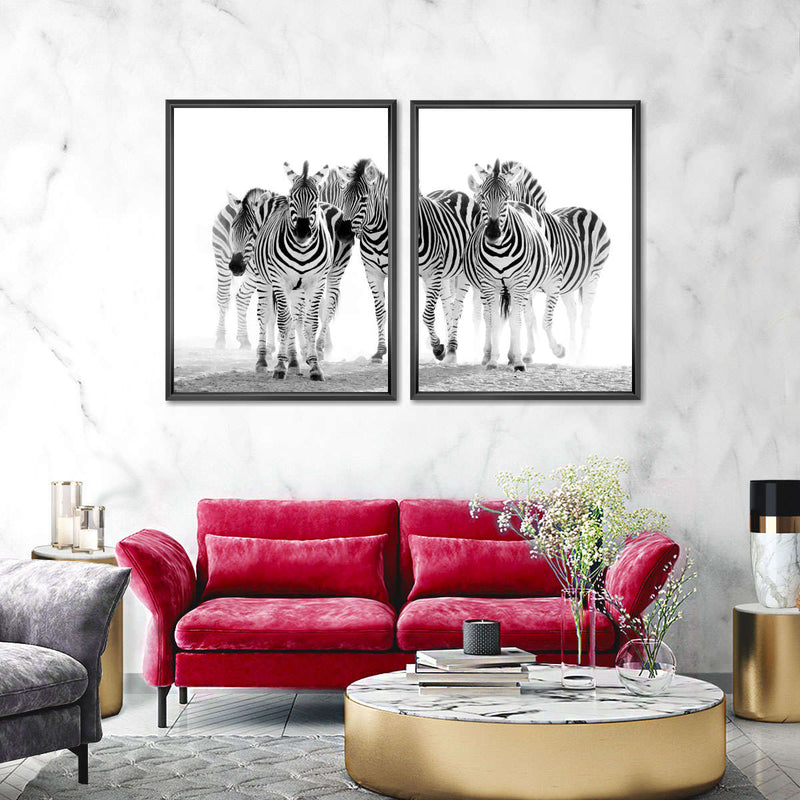 Zebras On The Move Wall Art
