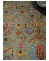 Vintage Style Beige, Rust, Pink and Blue Hand Knotted Traditional Oushak Multi Size wool Area Rug