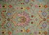 Vintage Style Beige, Rust, Pink and Blue Hand Knotted Traditional Oushak Multi Size wool Area Rug