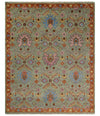 Vintage Style Beige, Rust, Pink and Blue Hand Knotted Traditional Oushak Multi Size wool Area Rug