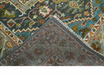 Hand Knotted Charcoal, Camel and Teal Traditional Heriz Serapi Multi size Wool Area Rug