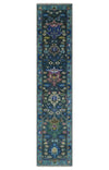 Antique Hand Knotted Green Moss and Blue Traditional Turkish Vintage Oushak Custom Made Wool Area Rug