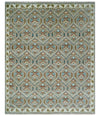 Antique look Traditional Hand Knotted Silver, Ivory and Rust Multi Size Area Rug