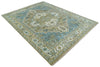 3x5 Antique Camel, Blue and Ivory Heriz Serapi Wool Rug